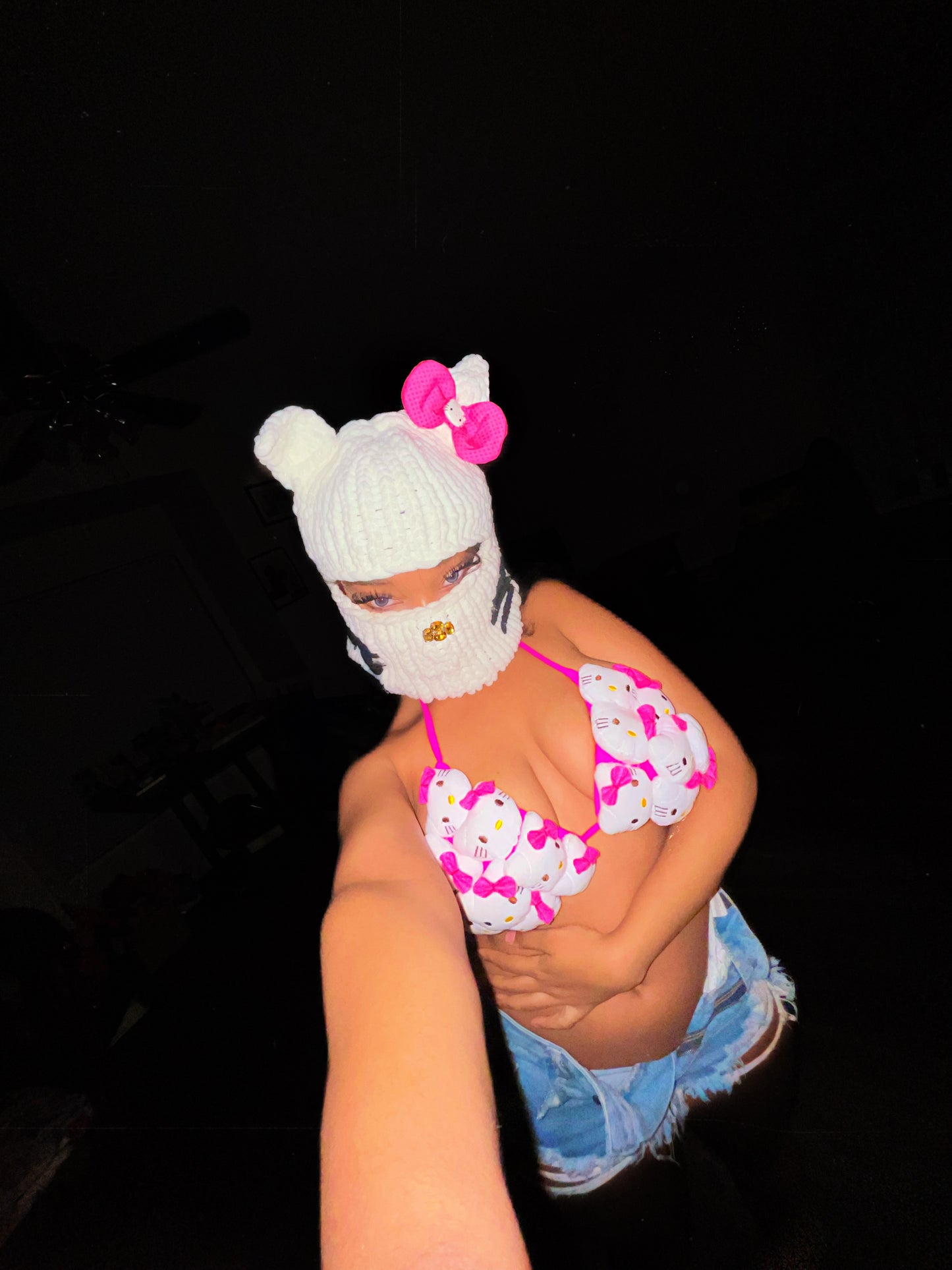 HELLO KITTY SKI MASK (made to order)